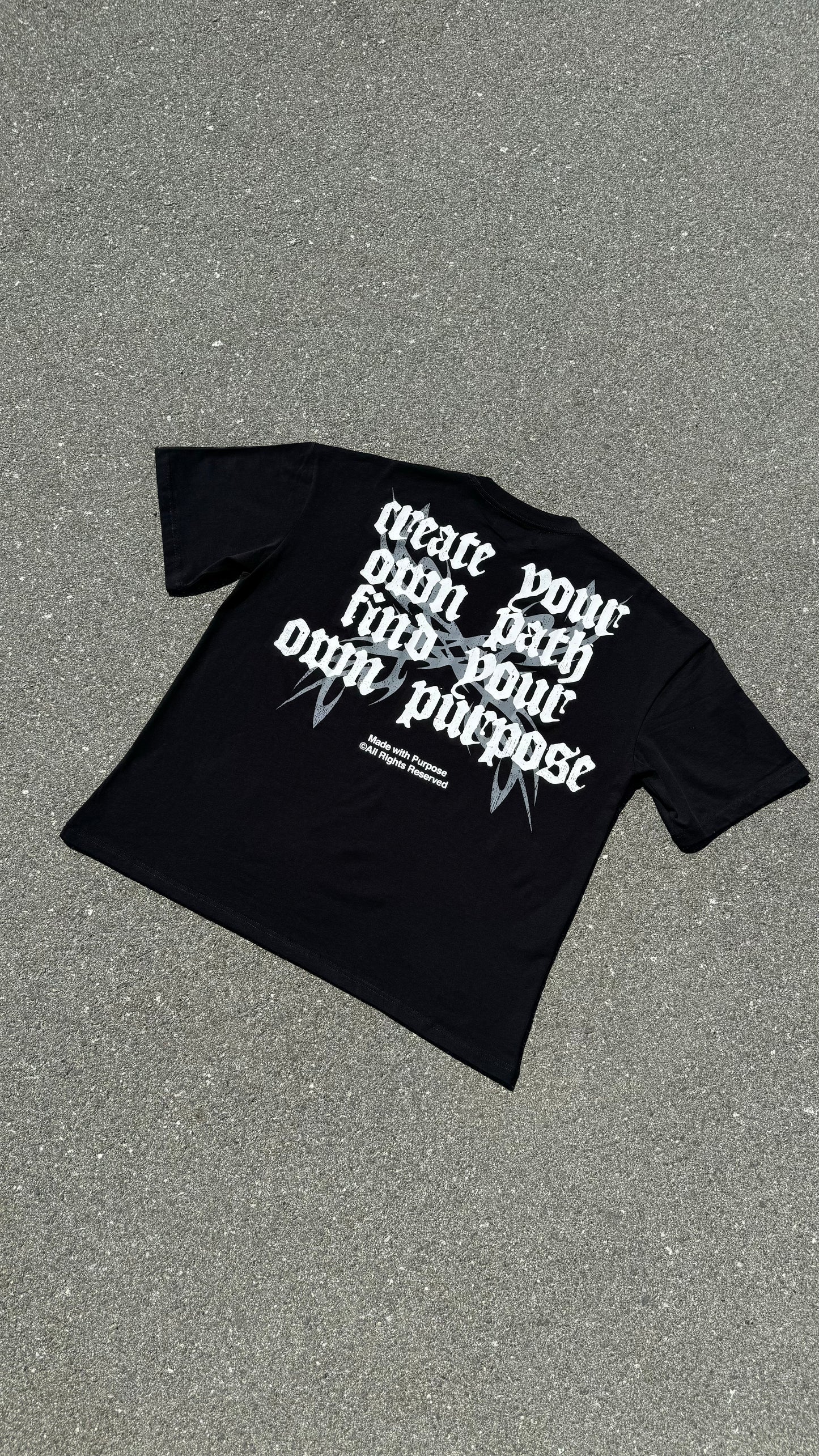 "Create Your Own Path" Oversized Shirt In Black