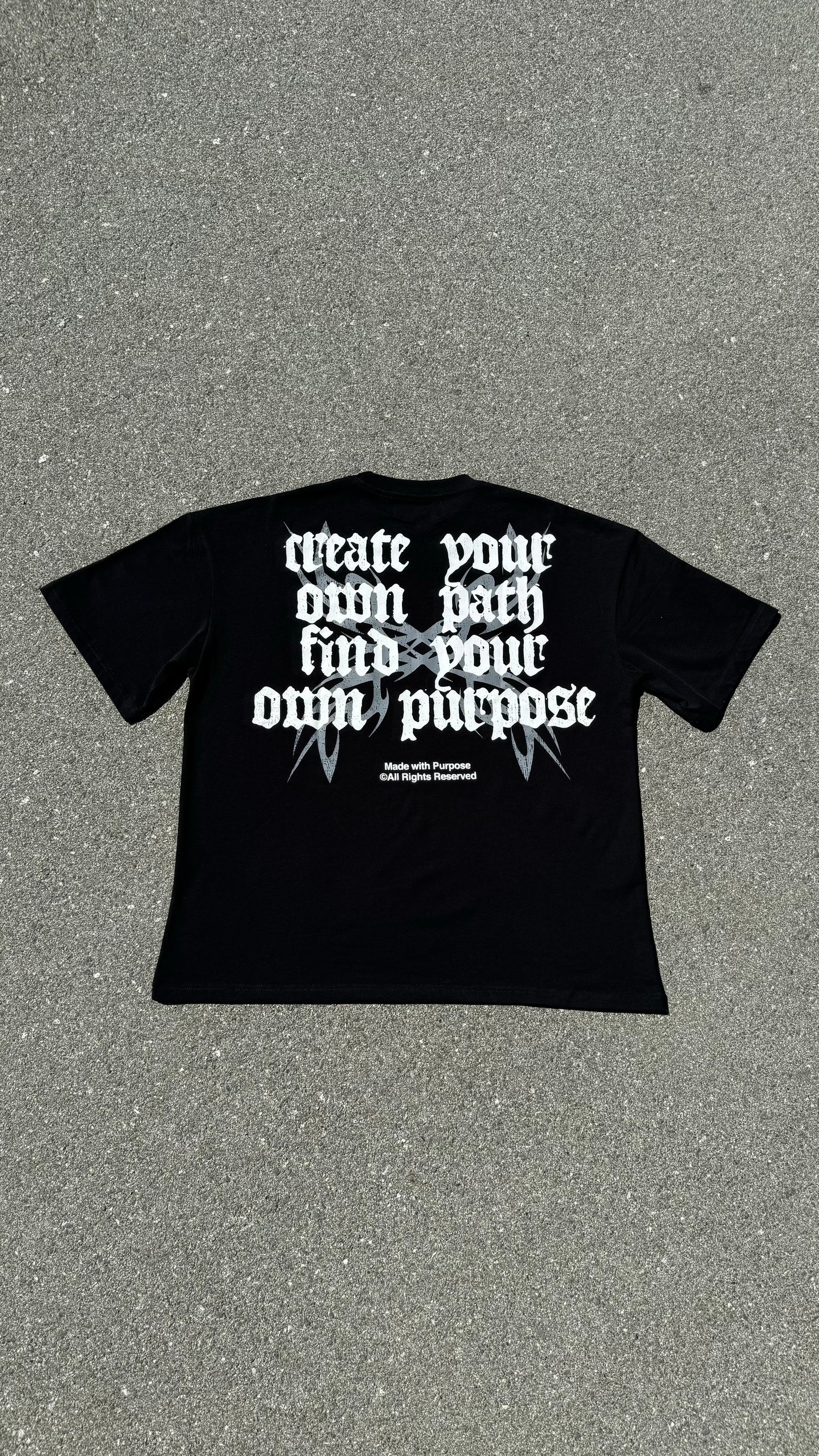 "Create Your Own Path" Oversized Shirt In Black