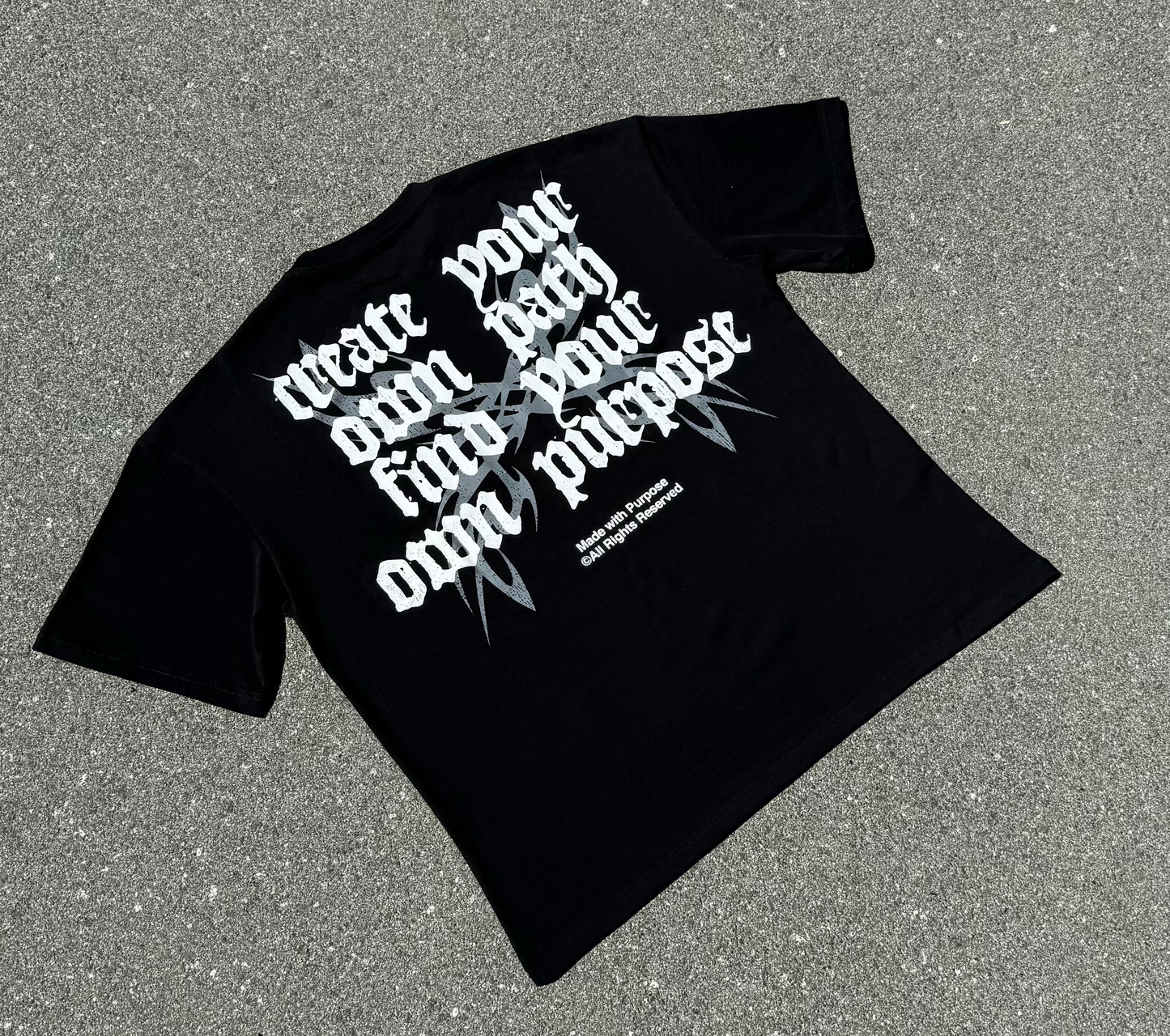 "Create Your Own Path" Oversized Shirt In Black